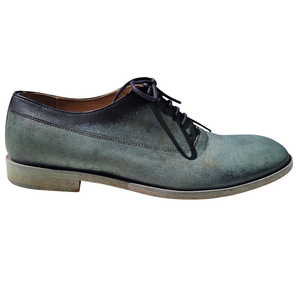 Maison Martin Margiela 22 Distressed Teal Leather Oxford Shoes Size 39 Italy‎